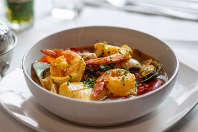 Mediterranean seafood platter.