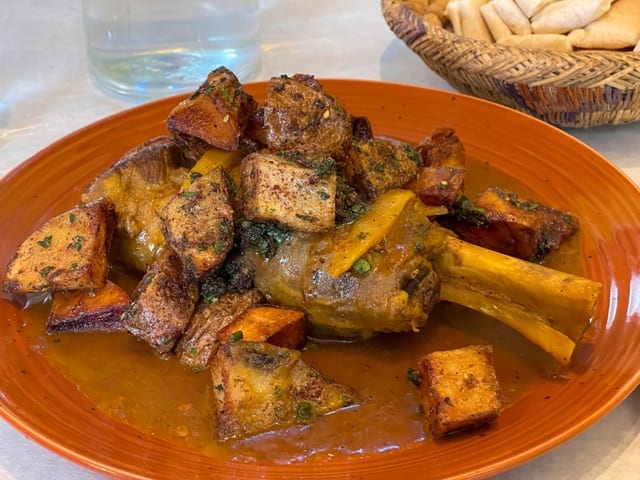 Lamb shank Casablanca.