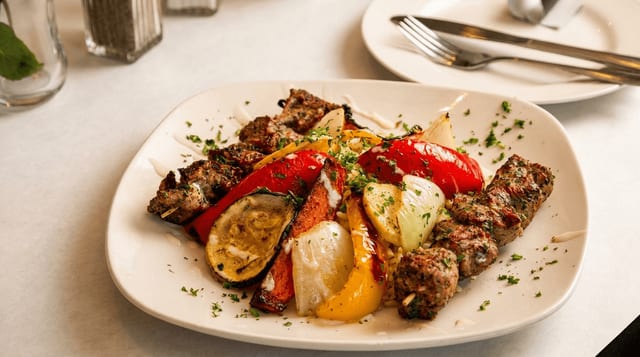 Beef kabob.